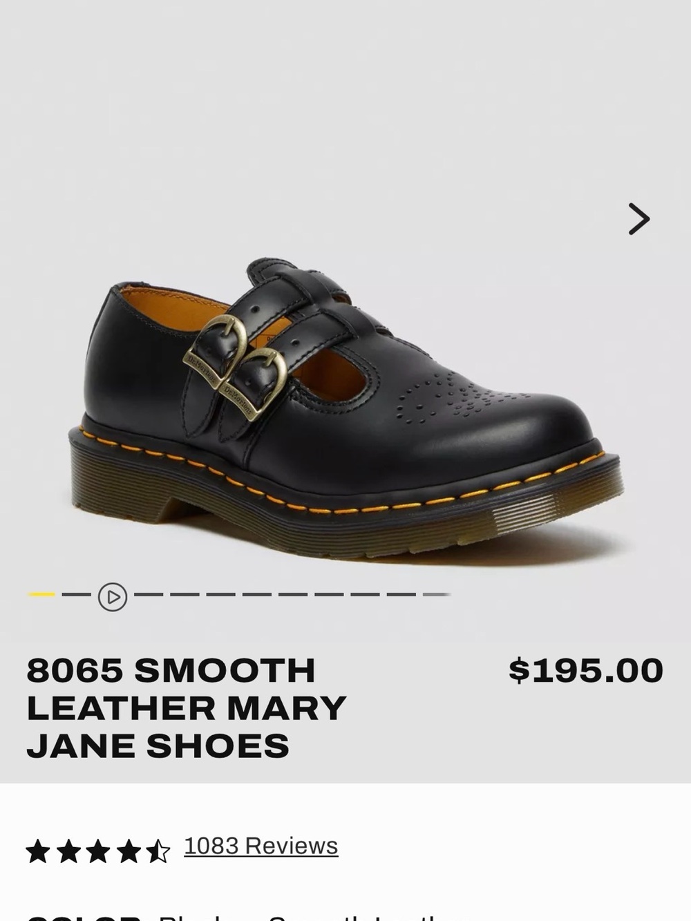 Dr. Martens womens 8065 Smooth Leather Mary Jane Shoes - Black